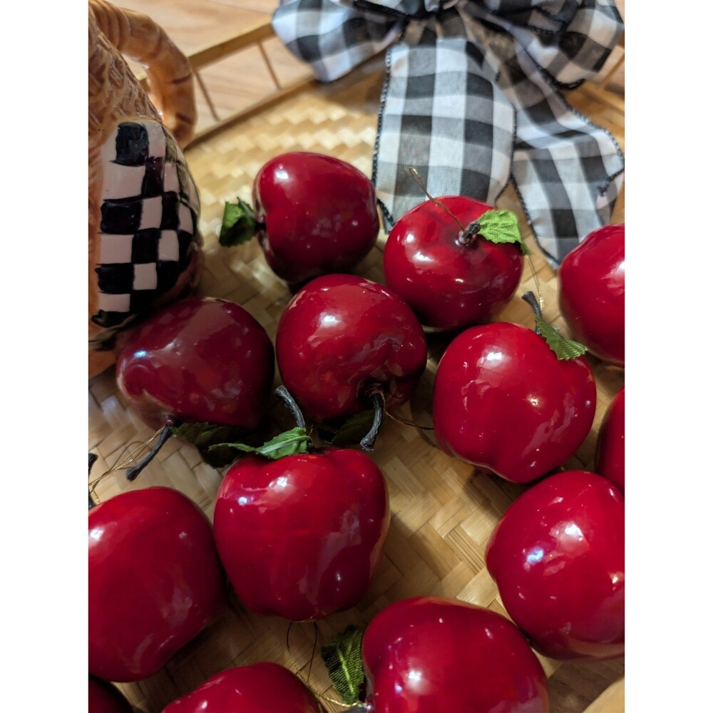 Charming Vintage Apple Kitchen Decor Set – Sugar Shaker, Creamer & Faux Fruit - Picture 8 of 8